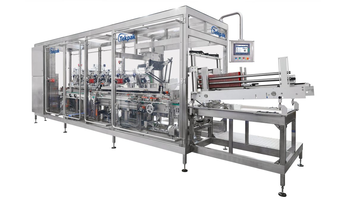 Tekpak Horizontal Cartoner for Flow Wrapped Medical Device